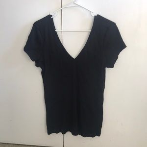 Express One Eleven Modern Rib Double V Fitted Tee